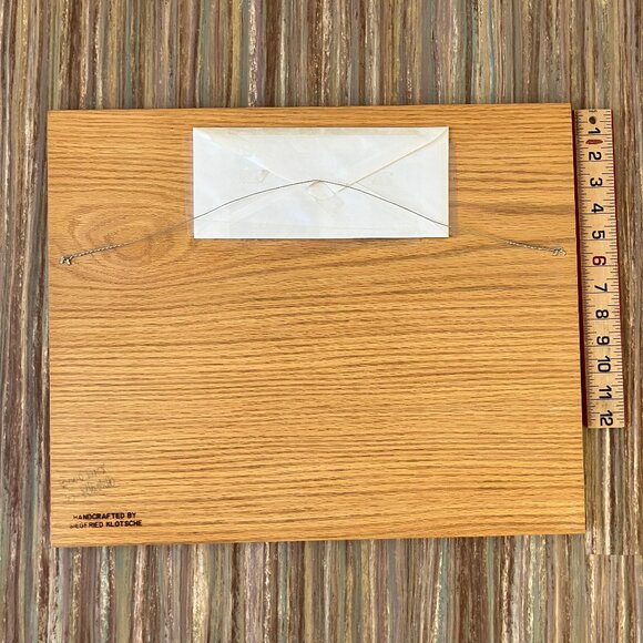 Pheasant Bird Wooden Marquetry Wall Hanging Inlay Wood Picture Signed Large19.5" - Picture 4 of 8